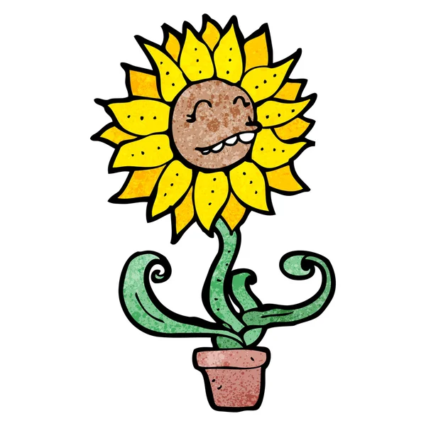 Drôle de fleur rétro — Image vectorielle