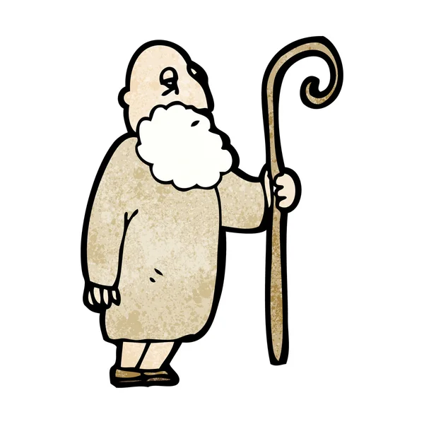Old shepherd man — Stock Vector