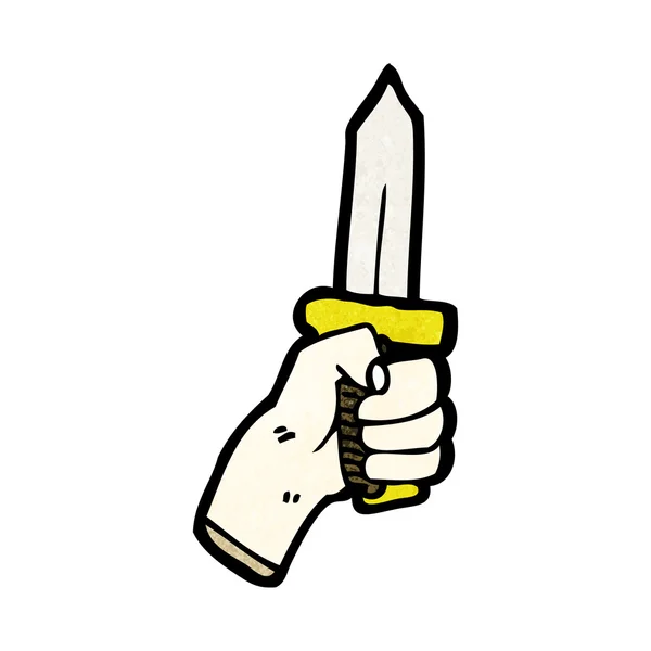 Mano con cuchillo — Vector de stock