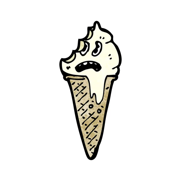 Crème glacée inquiète — Image vectorielle