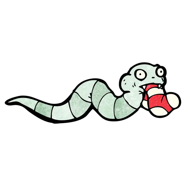 Slangen spiser sokk. – stockvektor