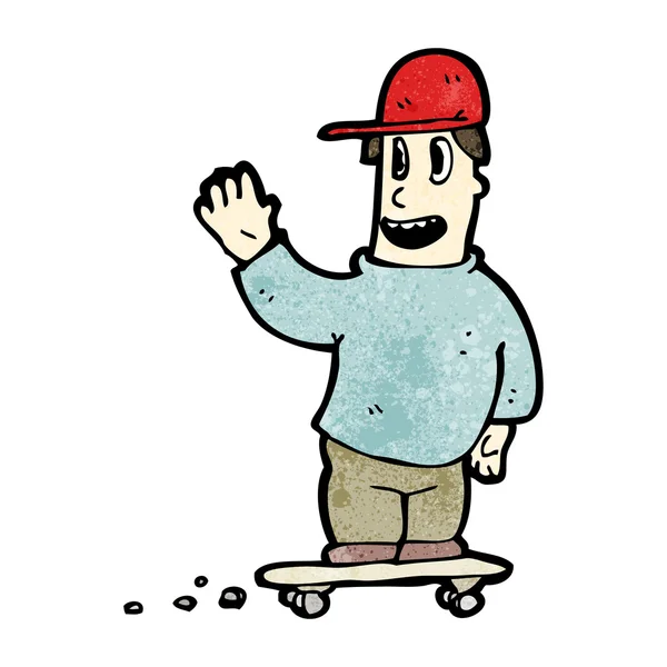 Skateboarden man zwaaien — Stockvector