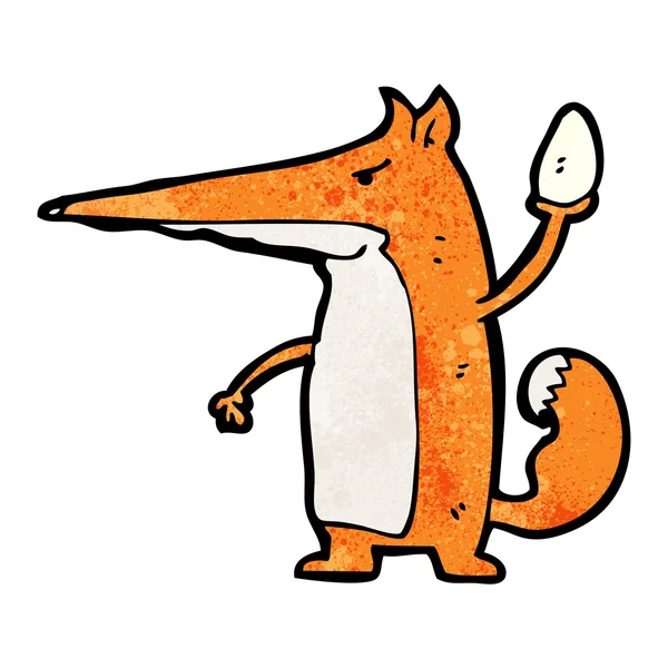 Sly fox stelen ei — Stockvector
