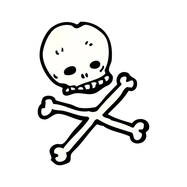 Símbolo de cráneo y huesos cruzados — Vector de stock