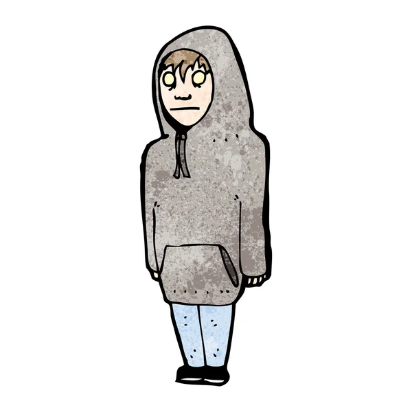 Teenager in hooded sweatshirt — Stock Vector