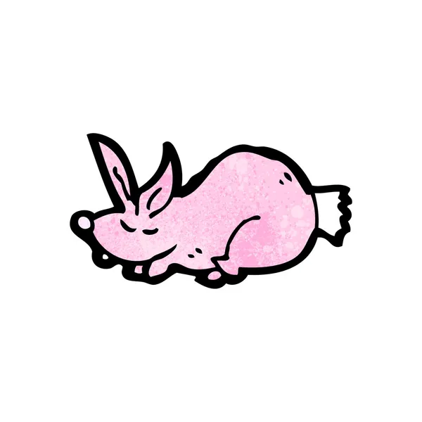 Coelhinho rosa adormecido — Vetor de Stock