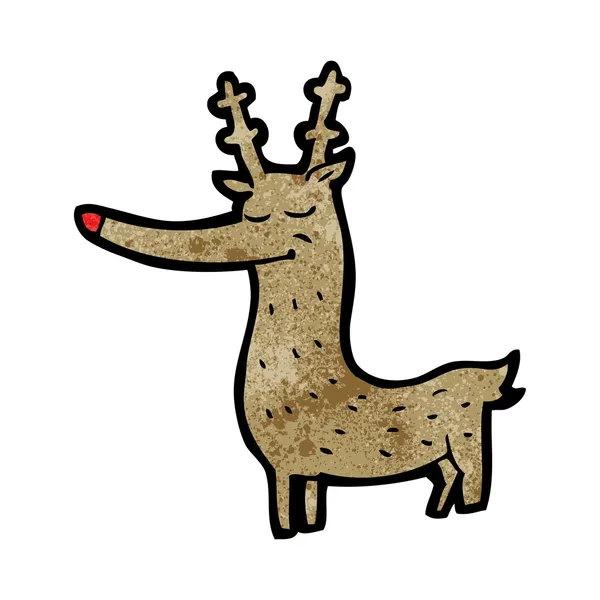 红鼻子的驯鹿 — 图库矢量图片