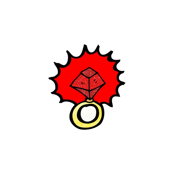魔法红宝石戒指 — 图库矢量图片
