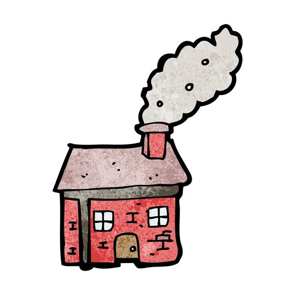 Cottage with smoking chimney — Stock Vector