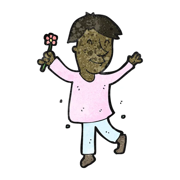 Efféminer l'homme avec des fleurs — Image vectorielle