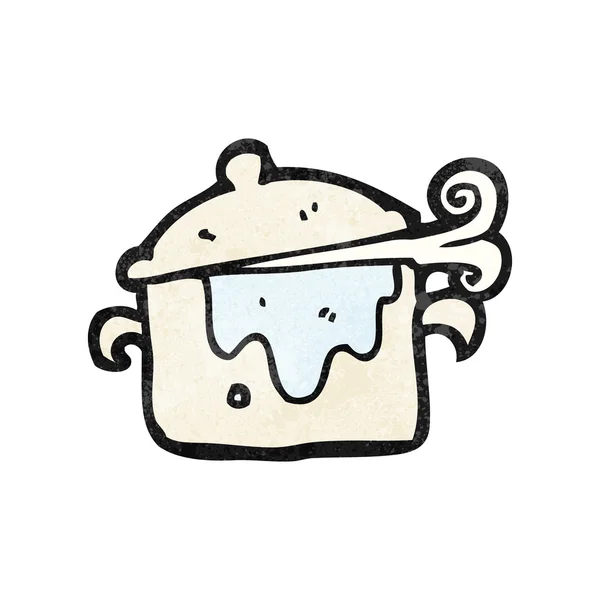 Kokend koken pot cartoon — Stockvector