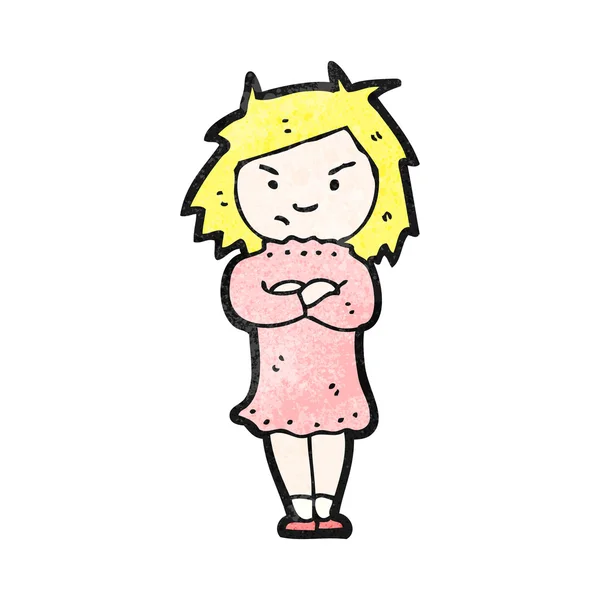 Chica enojada de dibujos animados — Vector de stock