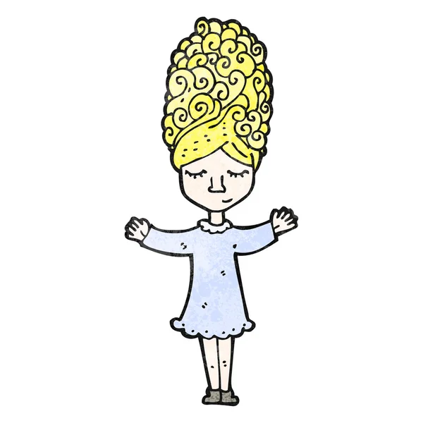 Mulher dos desenhos animados com cabelo grande —  Vetores de Stock