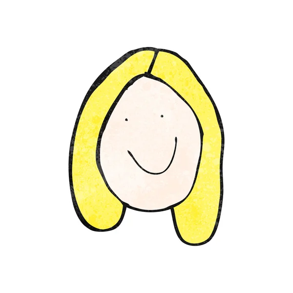 Kinderzeichnung des Gesichts einer glücklichen Frau — Stockvektor