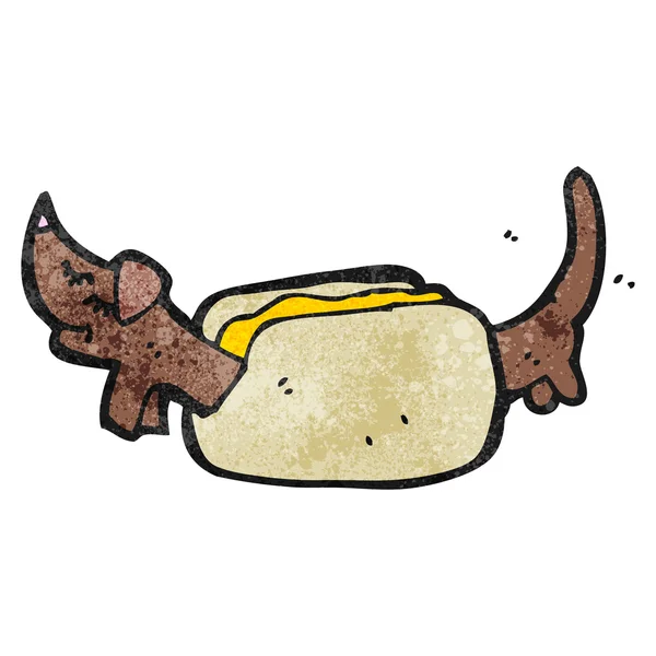 Salsiccia cane in panino cartone animato — Vettoriale Stock