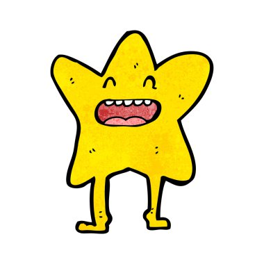 bir yıldızın yüzü olan çizgi film