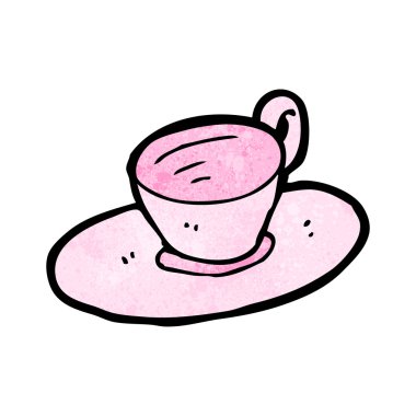karikatür Kupası ve fincan tabağı