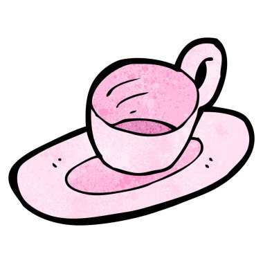 karikatür Kupası ve fincan tabağı