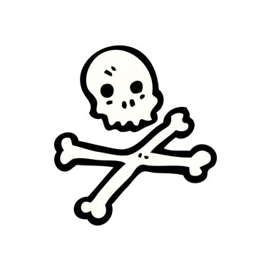 karikatür kafatası ve kemiklerin