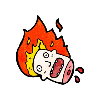Brüt yanan kafa cartoon