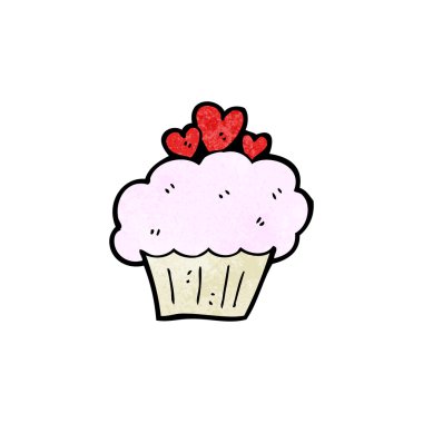 Kalpler cupcake karikatür