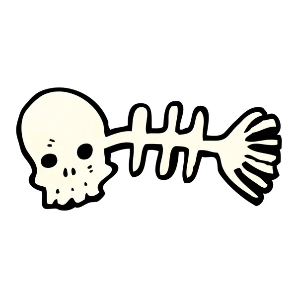 Spooky skalle fiskben — Stock vektor