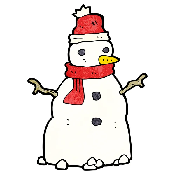 Traditional snowman — Stock Vector