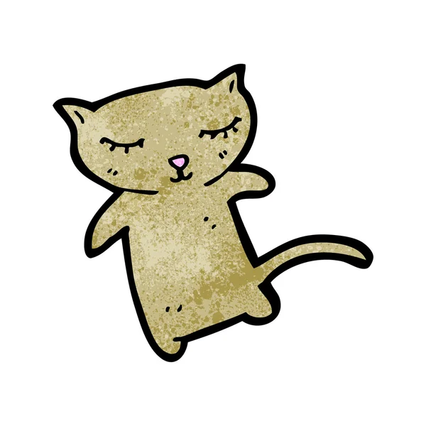 幸せの大きな目をした猫漫画 — ストックベクタ