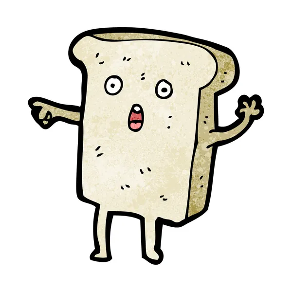 Loco rebanada de pan de dibujos animados — Vector de stock