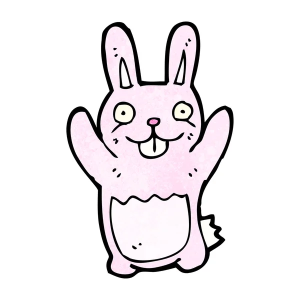 Lelijk roze konijn cartoon — Stockvector