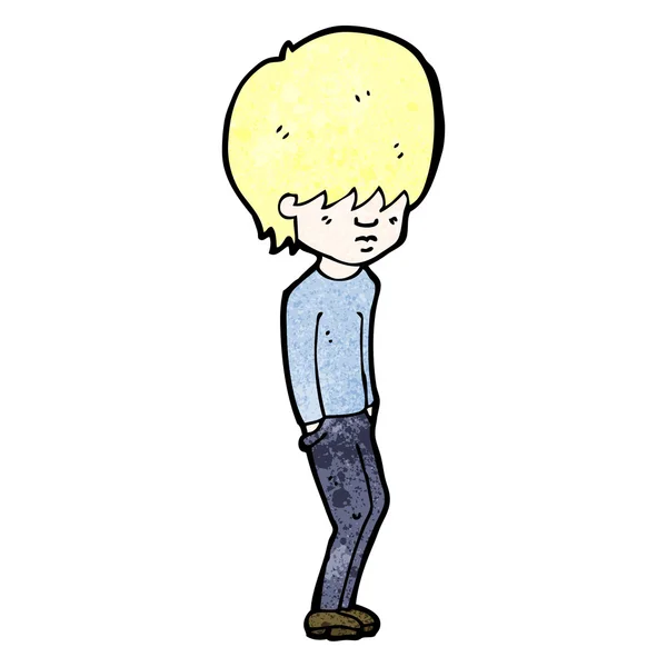 Blonde adolescent garçon dessin animé — Image vectorielle