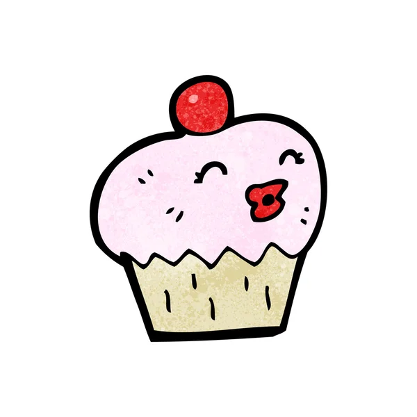 Happy cupcake dessin animé — Image vectorielle