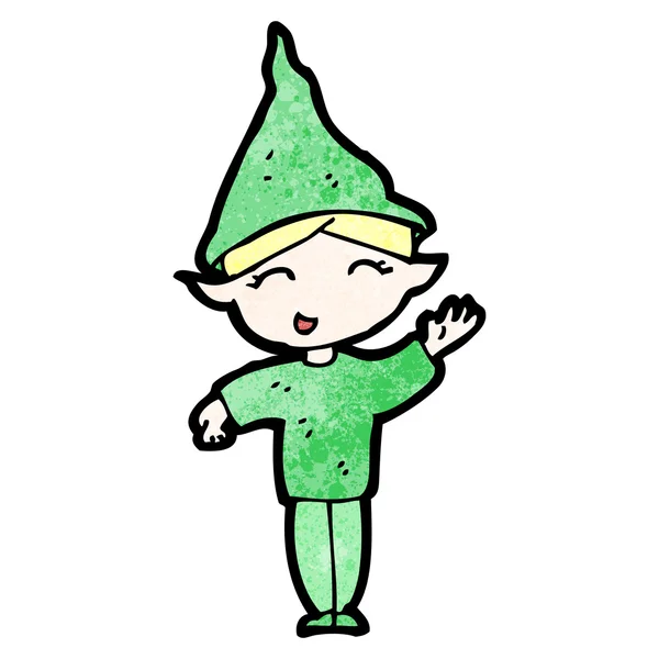 Glad elf cartoon — Stock vektor