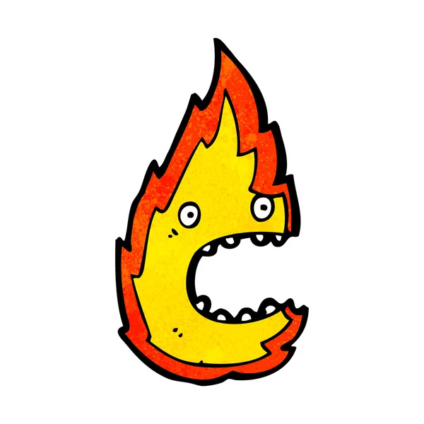 Screaming fire cartoon — Stock Vector
