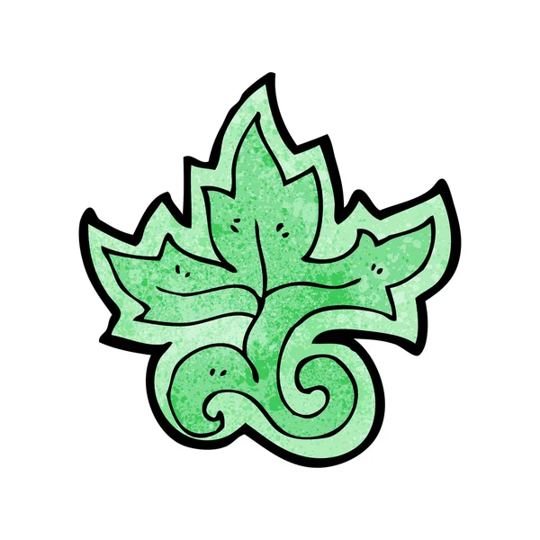 (versión raster) hoja floral diseño de dibujos animados — Vector de stock