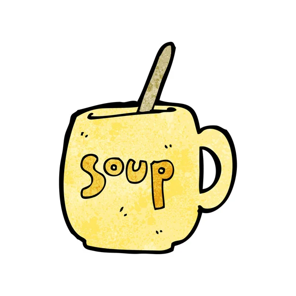 Mug of soup cartoon — Stock Vector