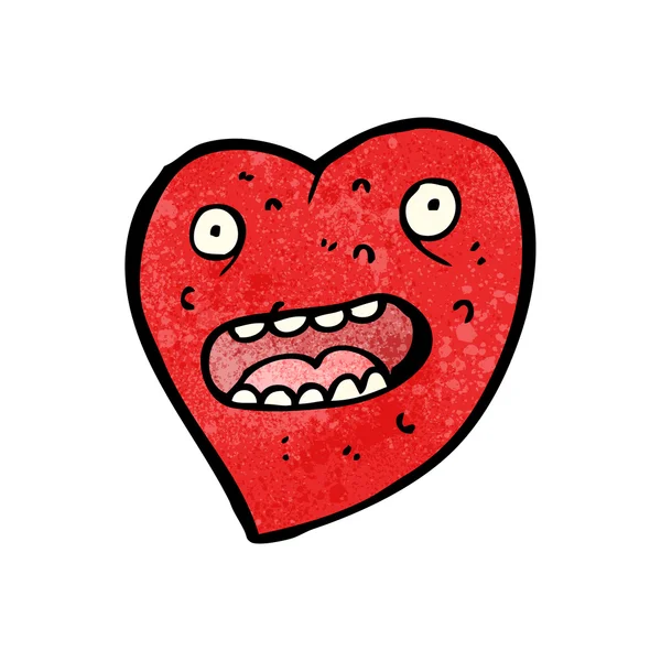 Coração de amor bruto desenhos animados — Vetor de Stock