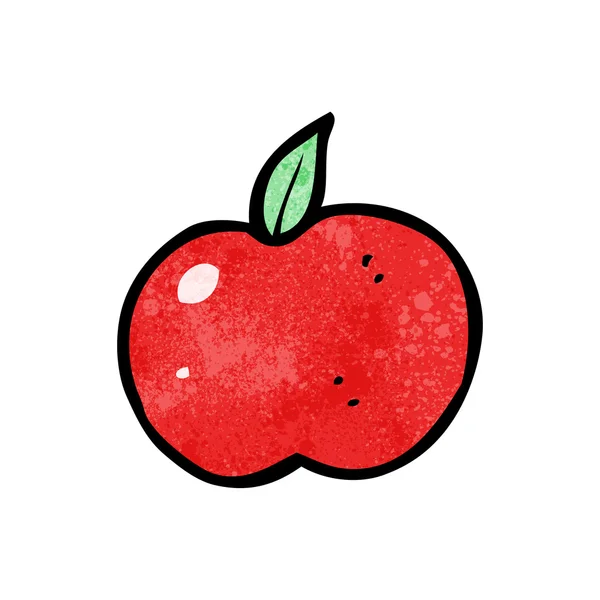 การ์ตูนแอปเปิ้ลสีแดงสว่าง — ภาพเวกเตอร์สต็อก