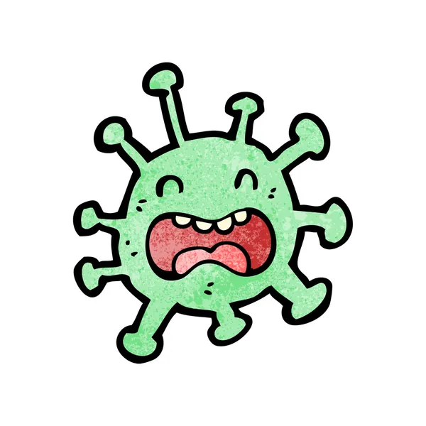 Grito virus de la gripe de dibujos animados — Vector de stock