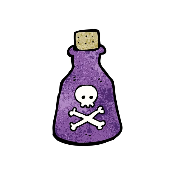(raster version) botella de veneno de dibujos animados — Vector de stock