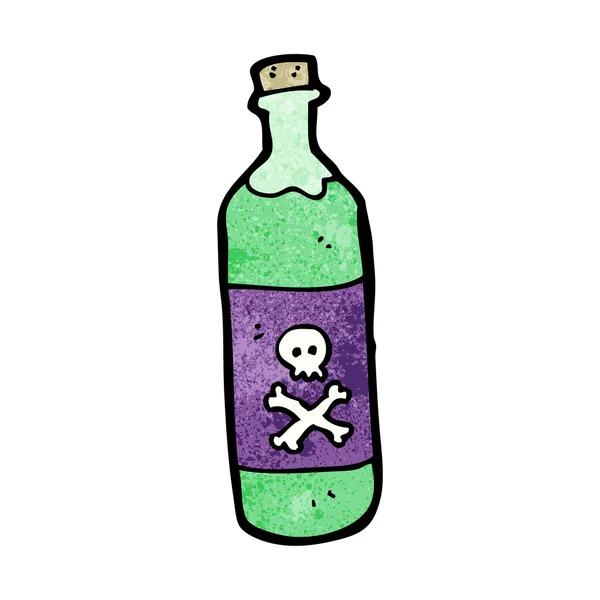 (raster version) botella de veneno de dibujos animados — Vector de stock