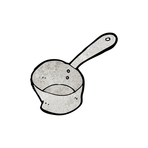 Battered old saucepan cartoon — Stock Vector