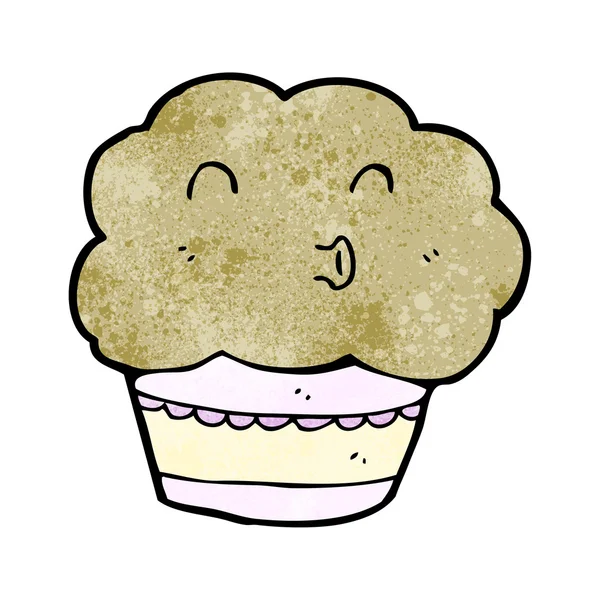 Happy muffin cartoon — Stock Vector