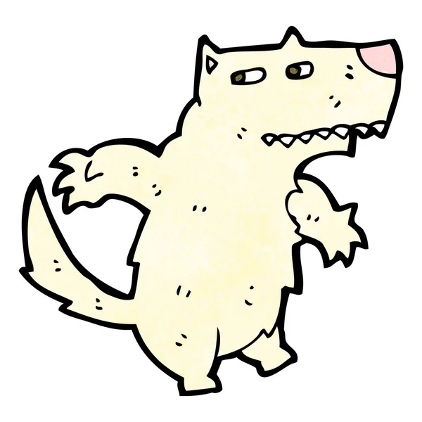 (raster version) dibujos animados lobo blanco — Vector de stock