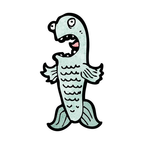 Scared fish cartoon — Stock Vector