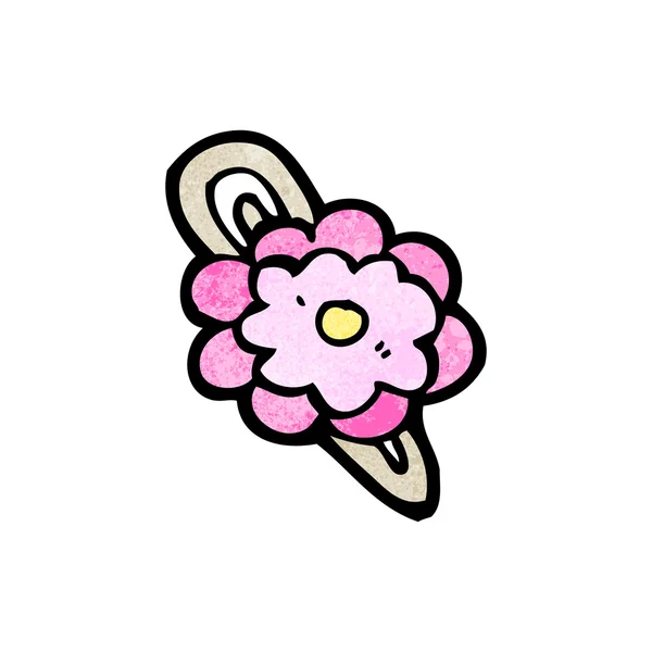 Flor pelo clip de dibujos animados — Vector de stock