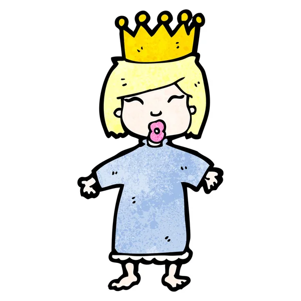 Pequeña princesa de dibujos animados — Vector de stock