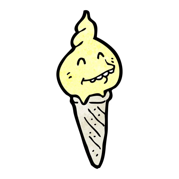 Cone de sorvete de desenhos animados — Vetor de Stock