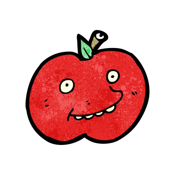 Divertida manzana de dibujos animados — Vector de stock