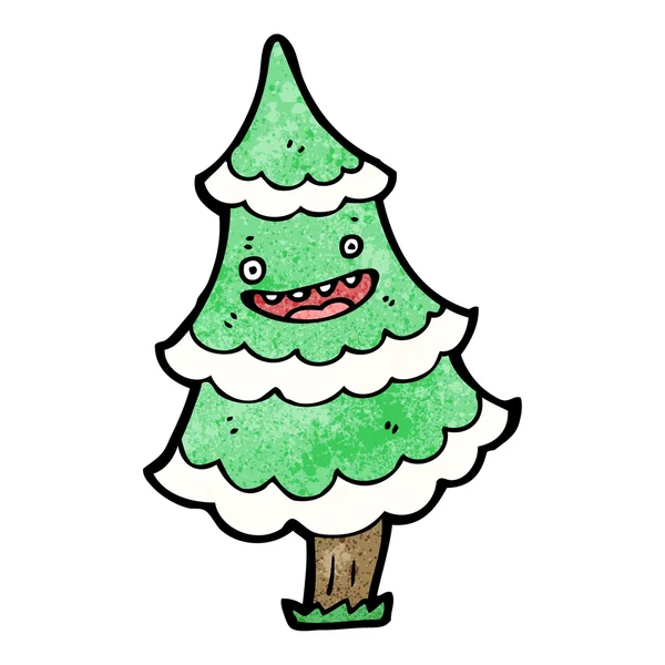 Pratende kerstboom cartoon — Stockvector